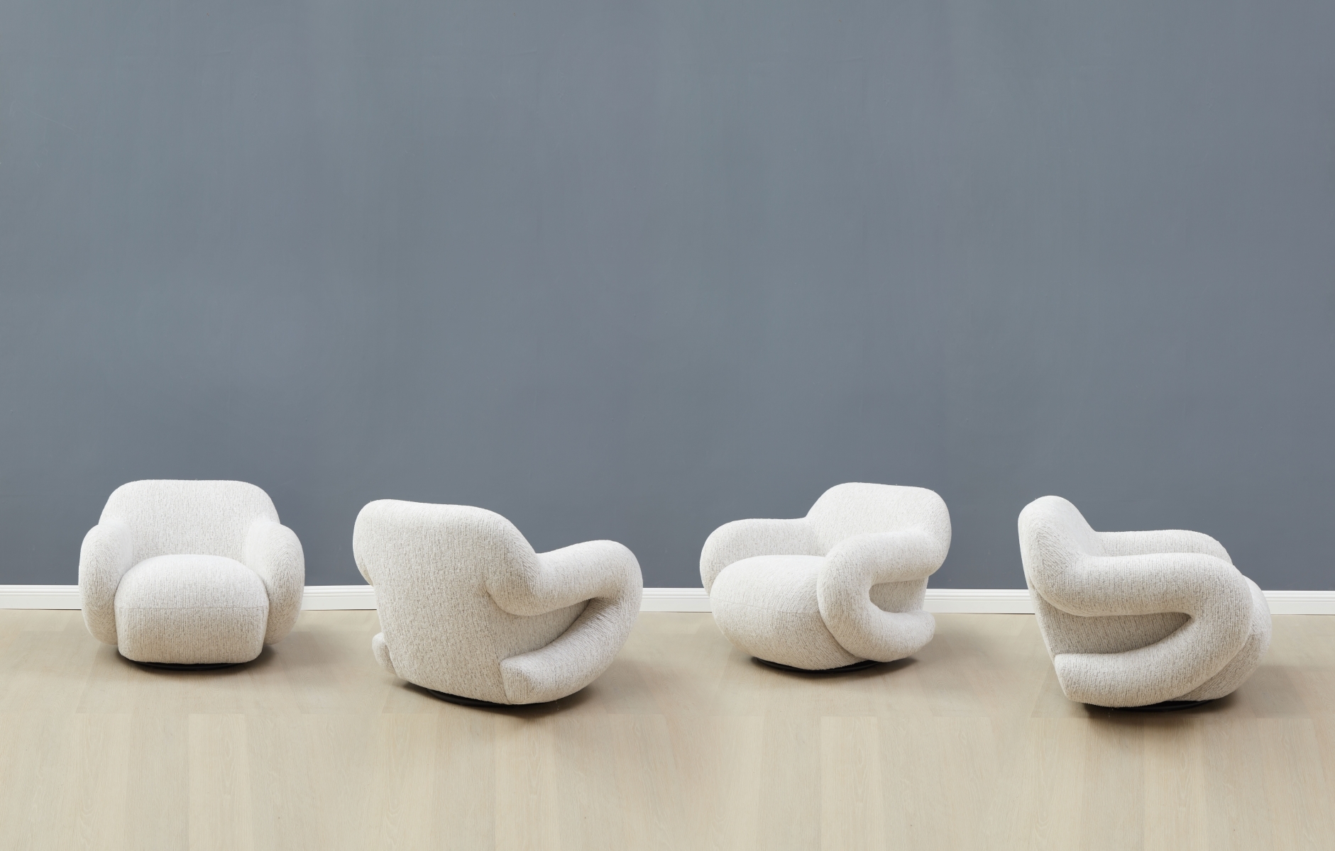 Kaylana Chenille Accent Chair - Light Grey - Image 2