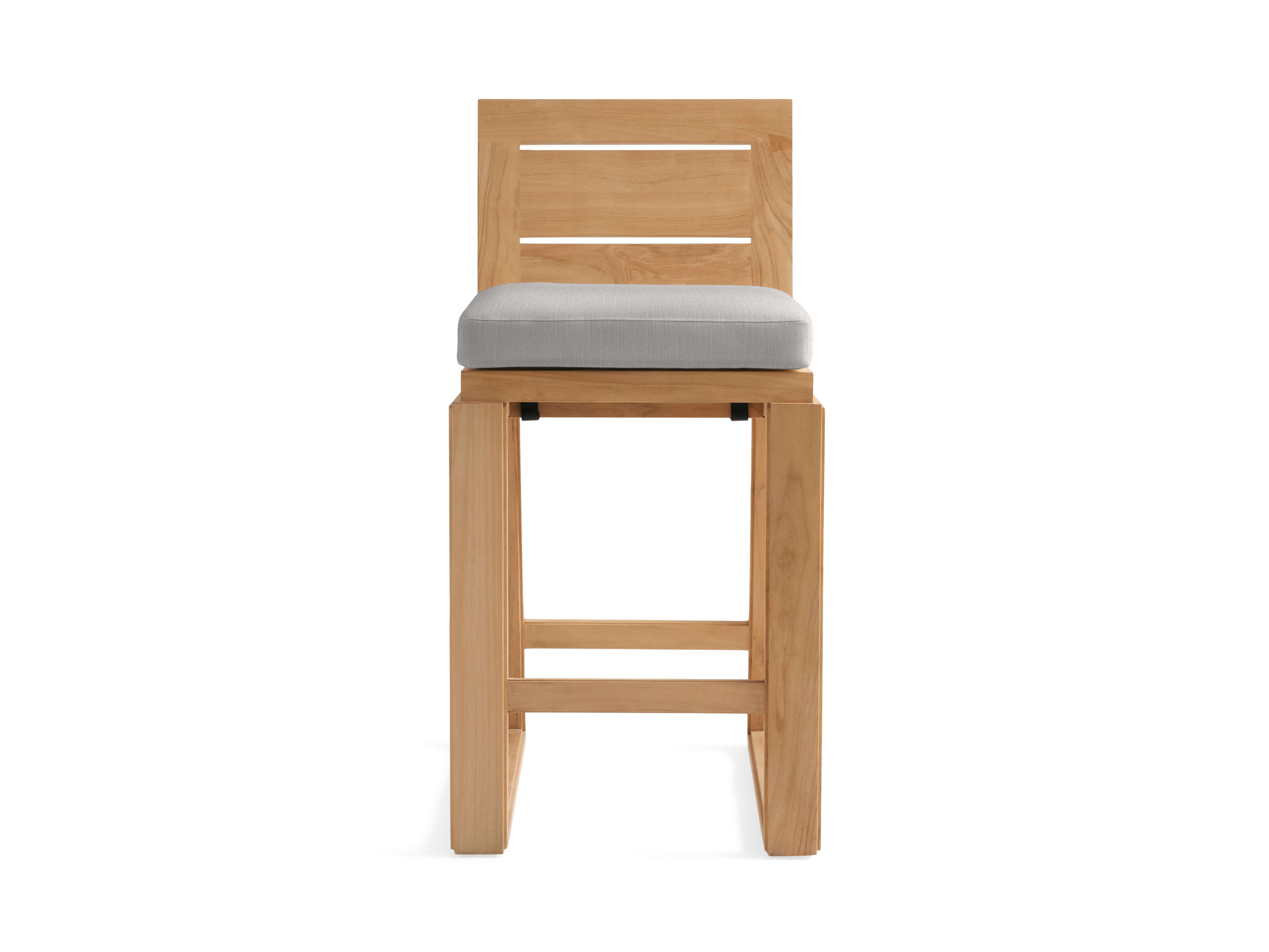 Canyon Outdoor Barstool Teak in Natural  Starboard Snow  - Image 0