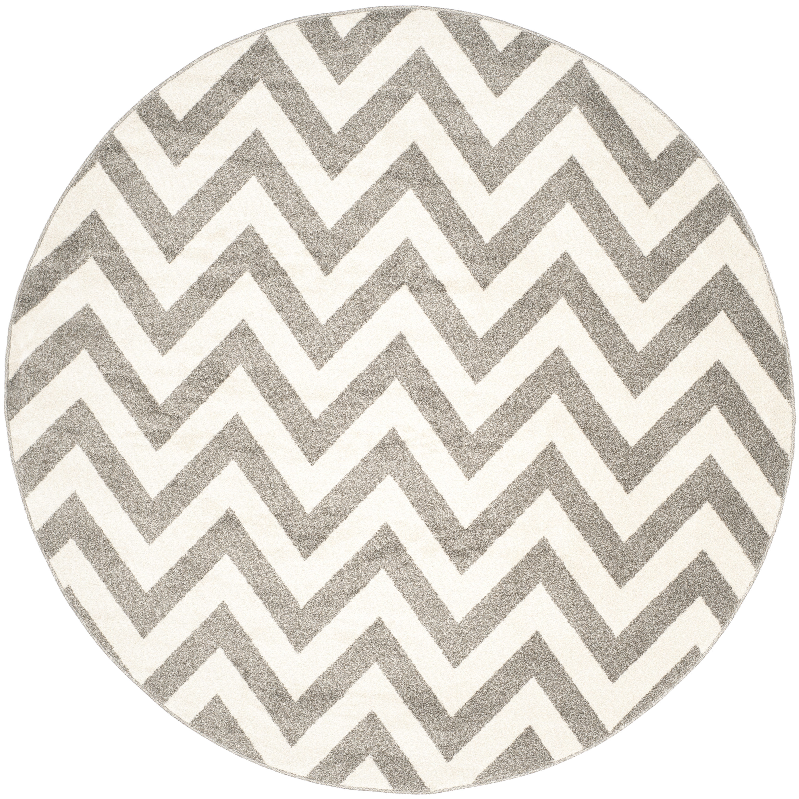 Arlo Home Indoor/Outdoor Woven Area Rug, AMT419R, Dark Grey/Beige,  7' X 7' Round - Image 0