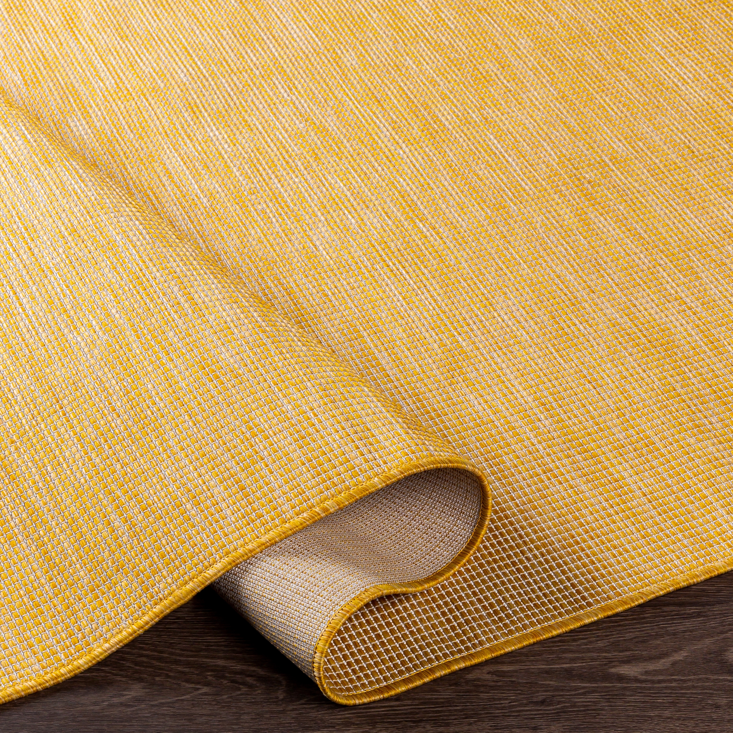 Pasadena Yellow Outdoor 2'6" x 4' Machine Woven Rug - Image 4