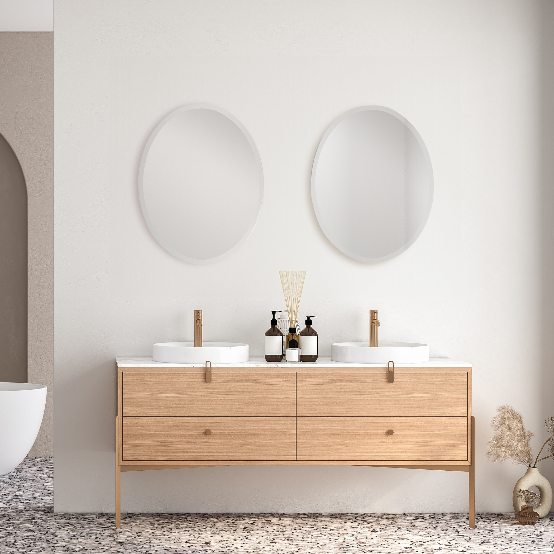 Frameless Vanity Oval Mirror - Image 1