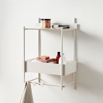Floating Lines Wall Shelf, 3-Tiered, Gray - Image 1