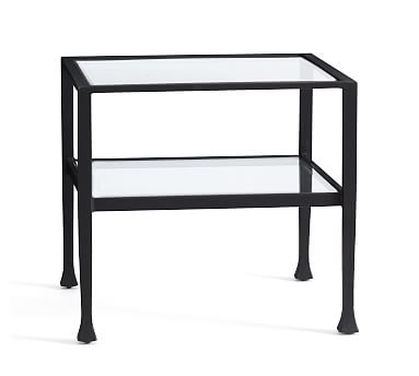 Tanner Square Glass Bunching Table, Blackened Bronze - Image 0
