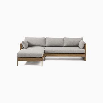Santa Fe Slatted 2 Pc Sectional Set 1: Left Arm Sofa + Right Arm Chaise, Driftwood/Gray - Image 3