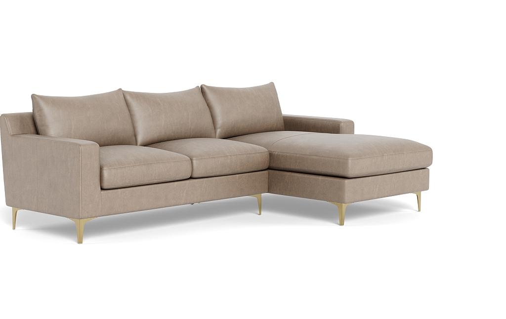 Sloan Leather Right Chaise Sectional - Image 1