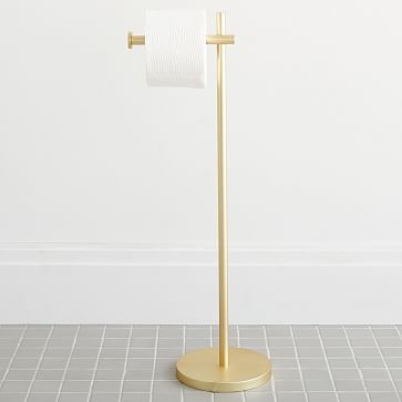 Modern Overhang Freestanding Toilet Paper Holder Antique Brass - Image 0