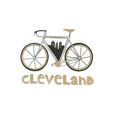 Bike Cleveland by Paper Cutz - Wrapped Canvas Graphic Art - Image 0