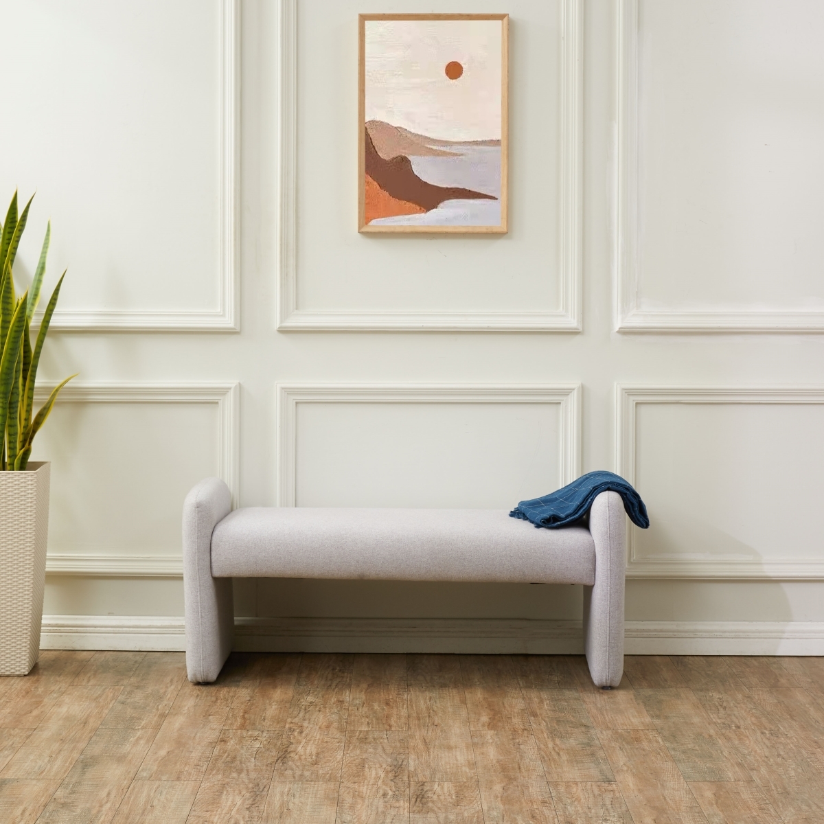 Patsy Chiclet Bench - Light Grey - Image 1