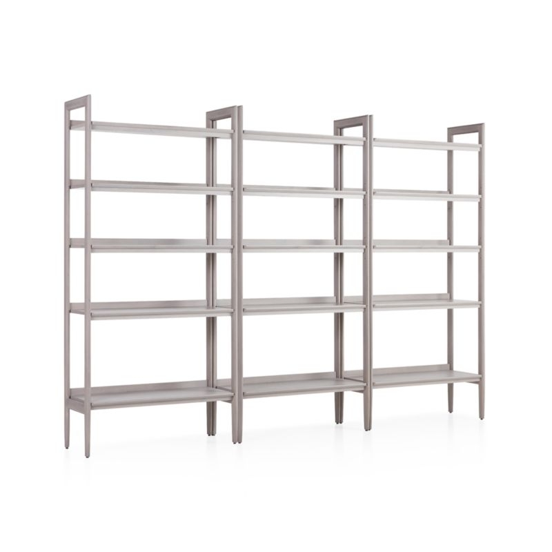 Tate Stone Wide Bookcases, Set of 3 - Image 1