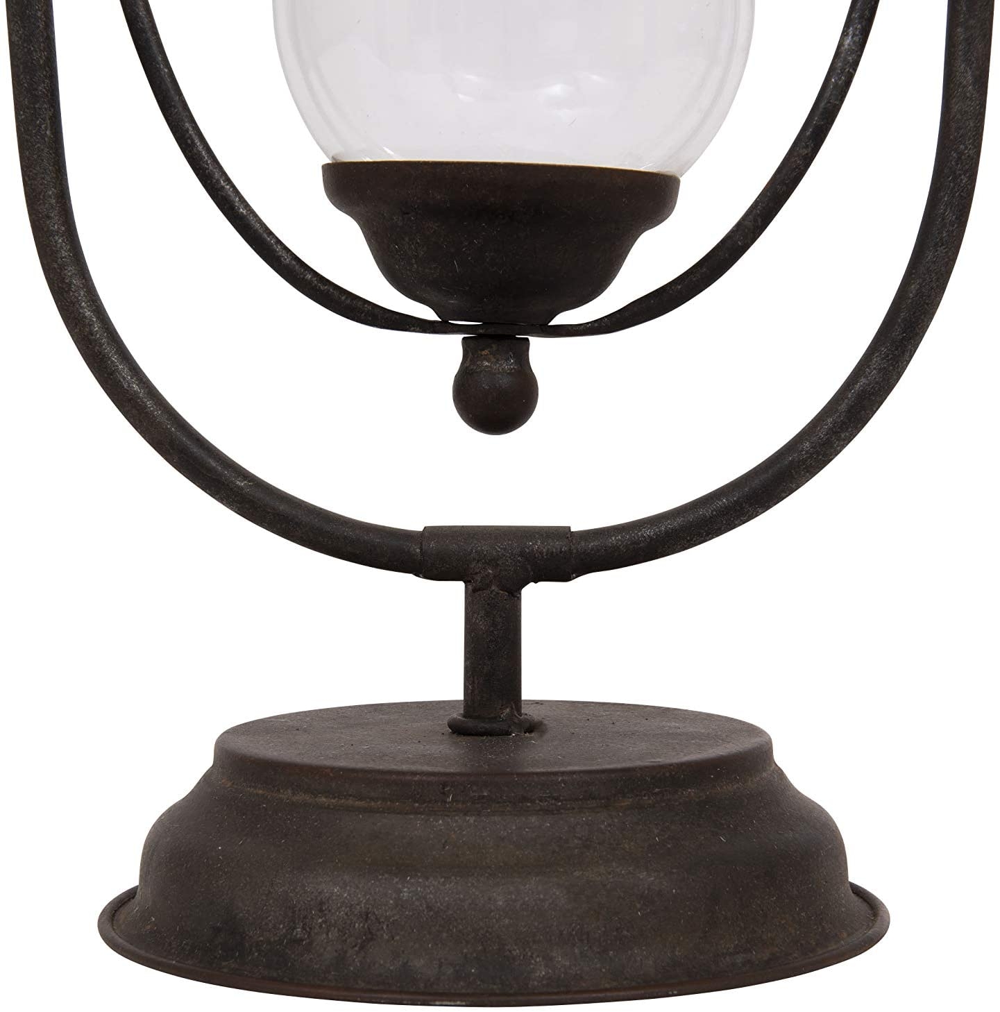 Decorative Rust Color Metal Hourglass with White Sand - Image 3