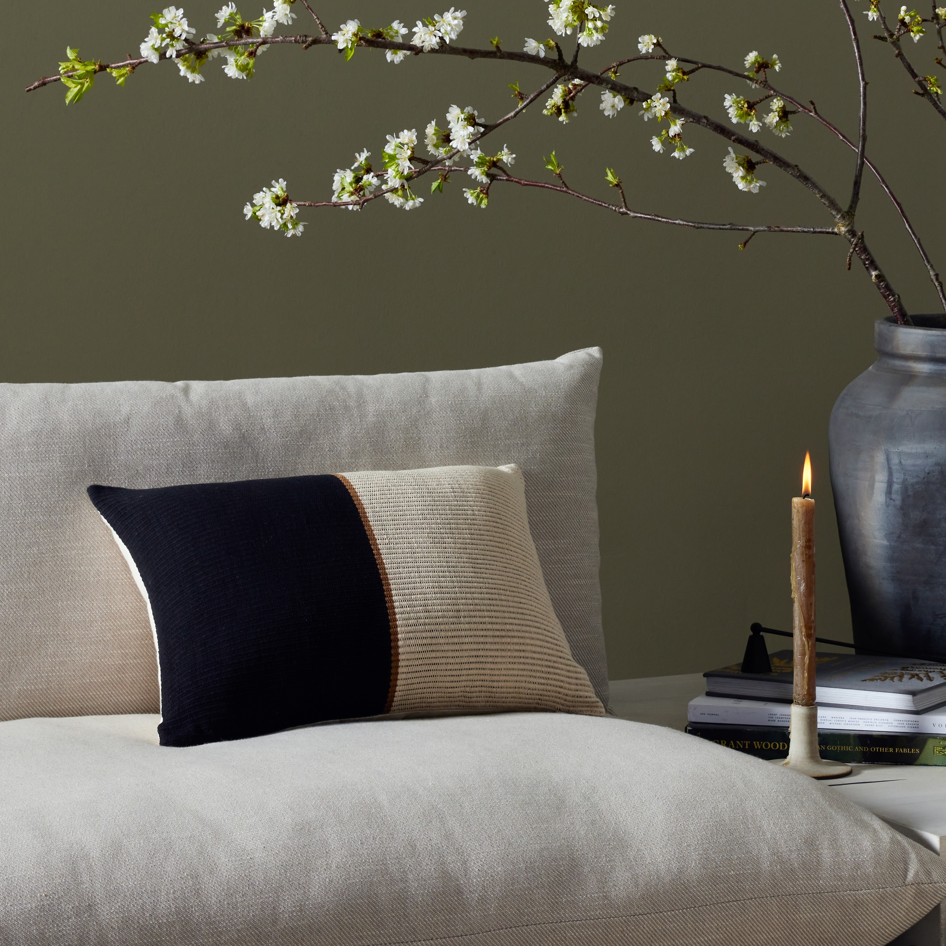 Handwoven Merido Pillow-Black-14"x20" - Image 8