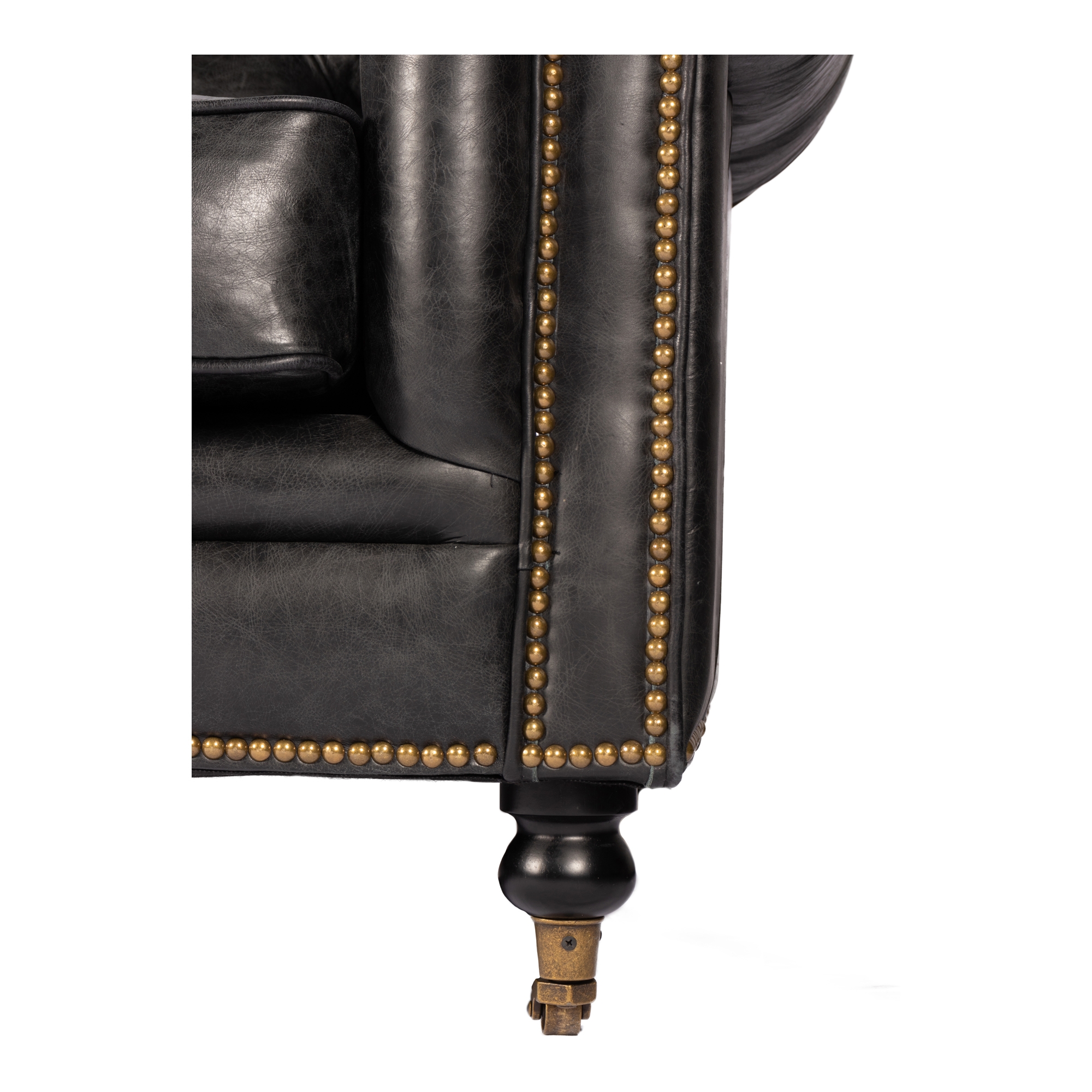 Birmingham Sofa Black Leather - Image 5