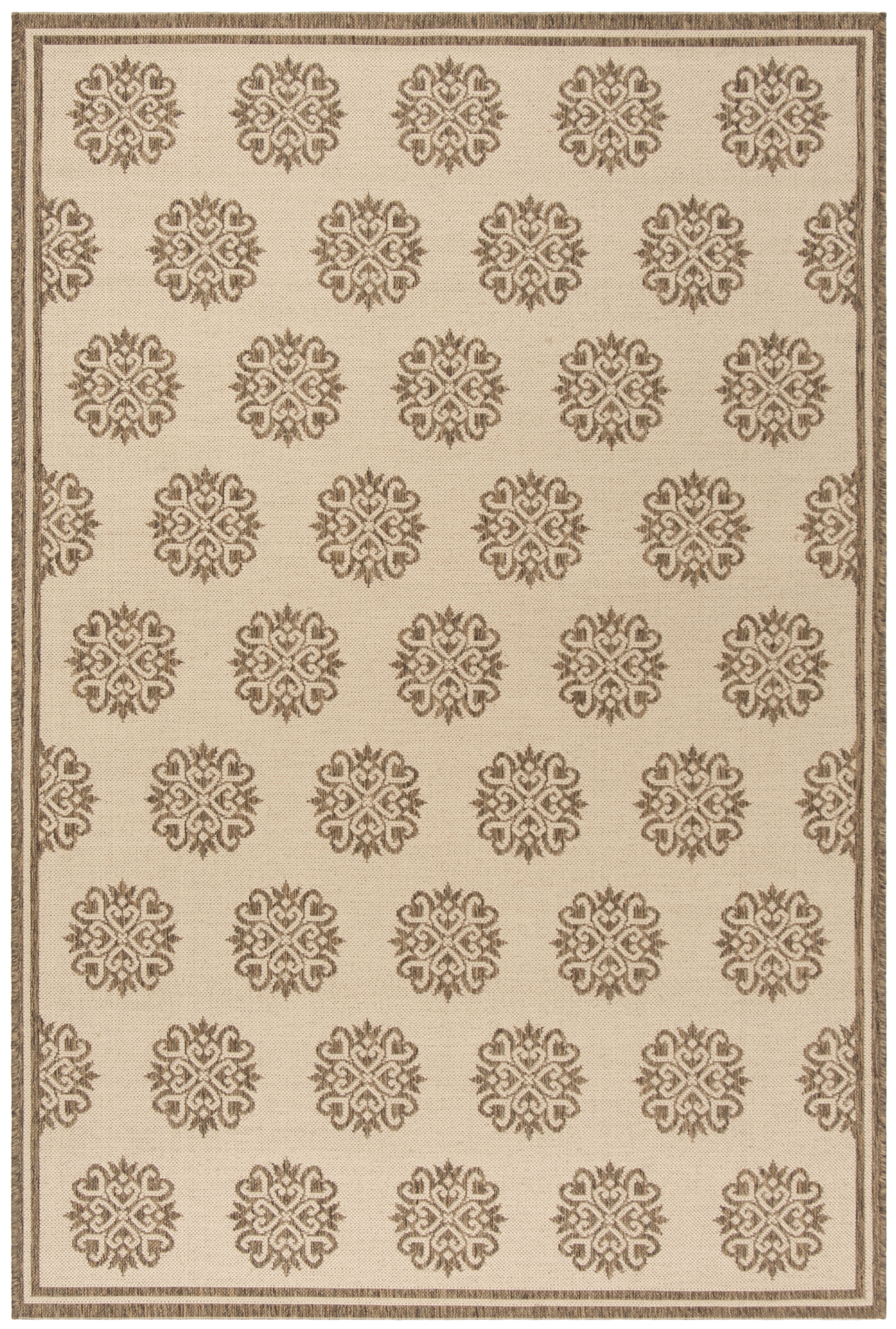 Arlo Home Indoor/Outdoor Woven Area Rug, LND181A, Cream/Beige,  5' 1" X 7' 6" - Image 0