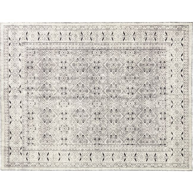 Raumont Hand-Knotted Black Detailed Modern Area Rug 9'x12' - Image 0