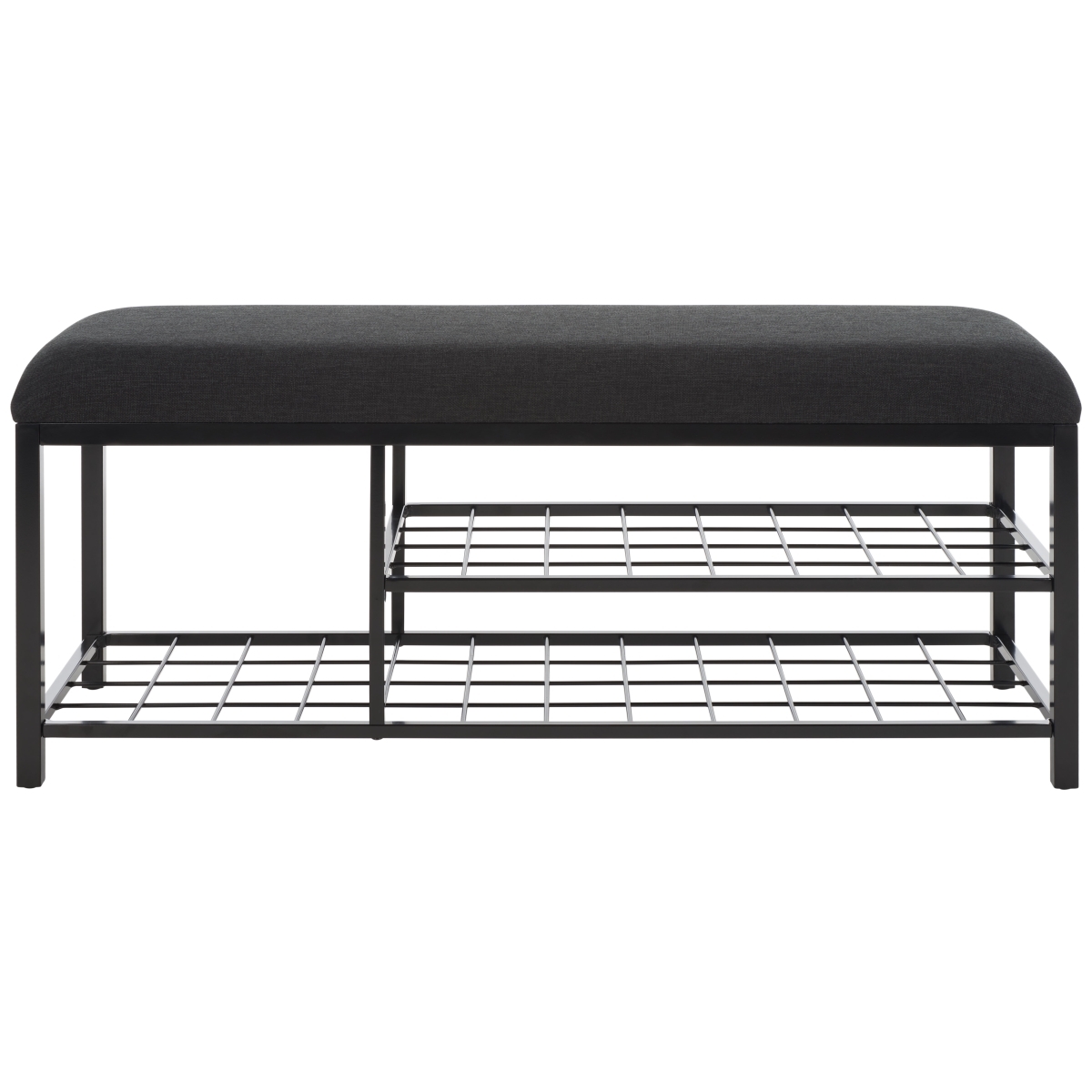 Milligan Open Shelf Bench With Cushion - Black - Safavieh - Image 7