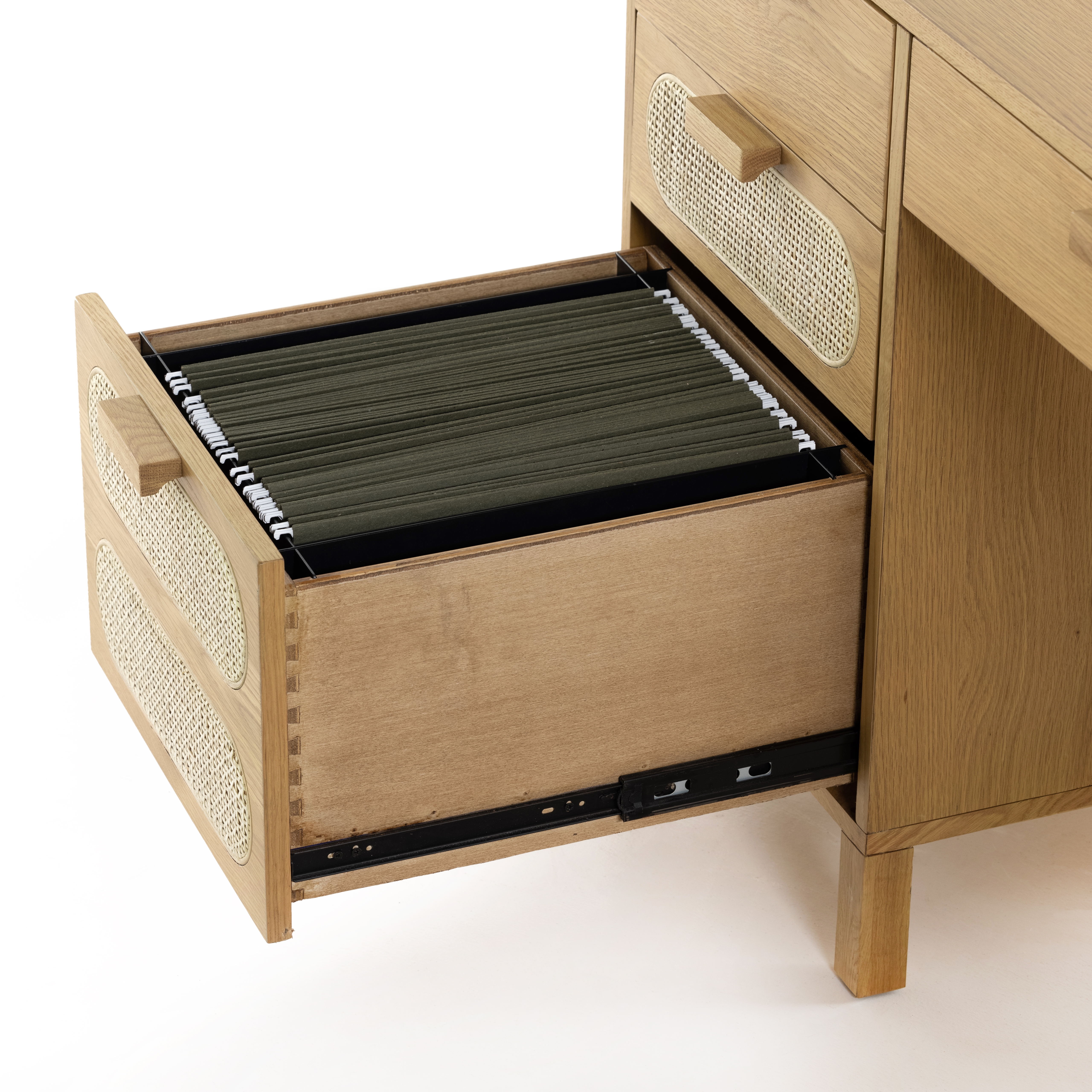 Allegra Executive Desk-Honey Oak Veneer - Image 7