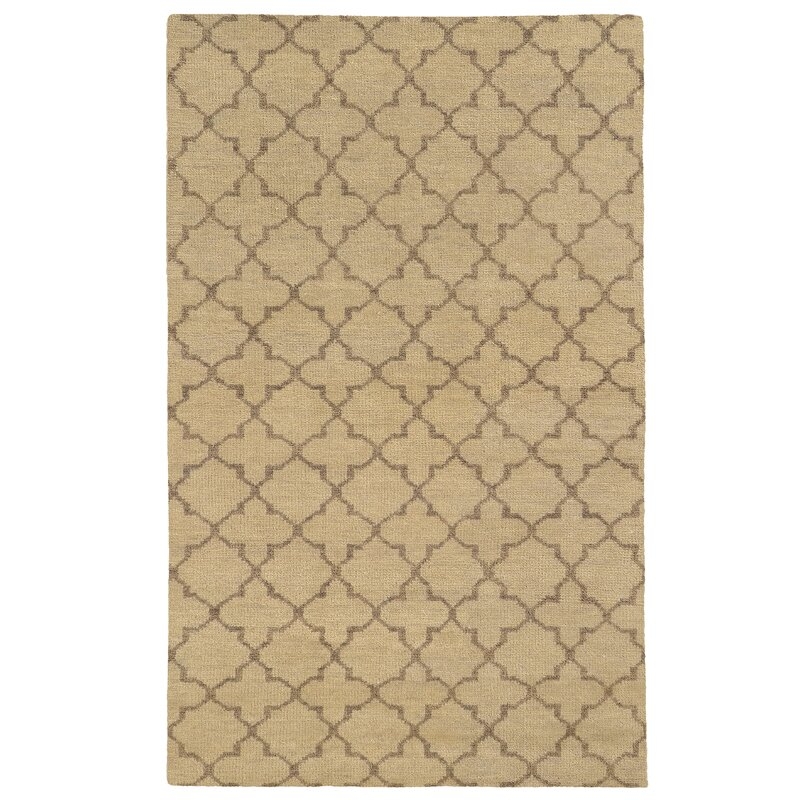 Tommy Bahama Home Maddox Geometric Hand-Knotted Wool Beige/Stone Area Rug - Image 0