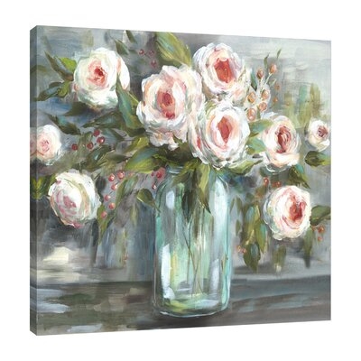 "Blooms In A Mason Jar VII" Gallery Wrapped Canvas By Winston Porter - Image 0