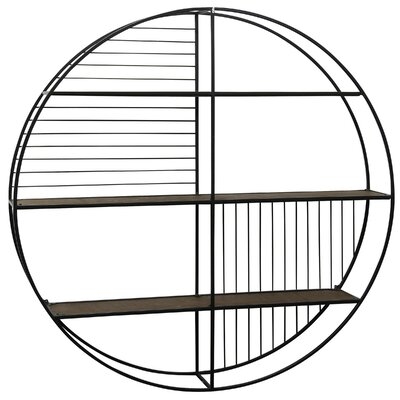 Andaz Metal and Wood Circular Open Wall Shelf - Image 0