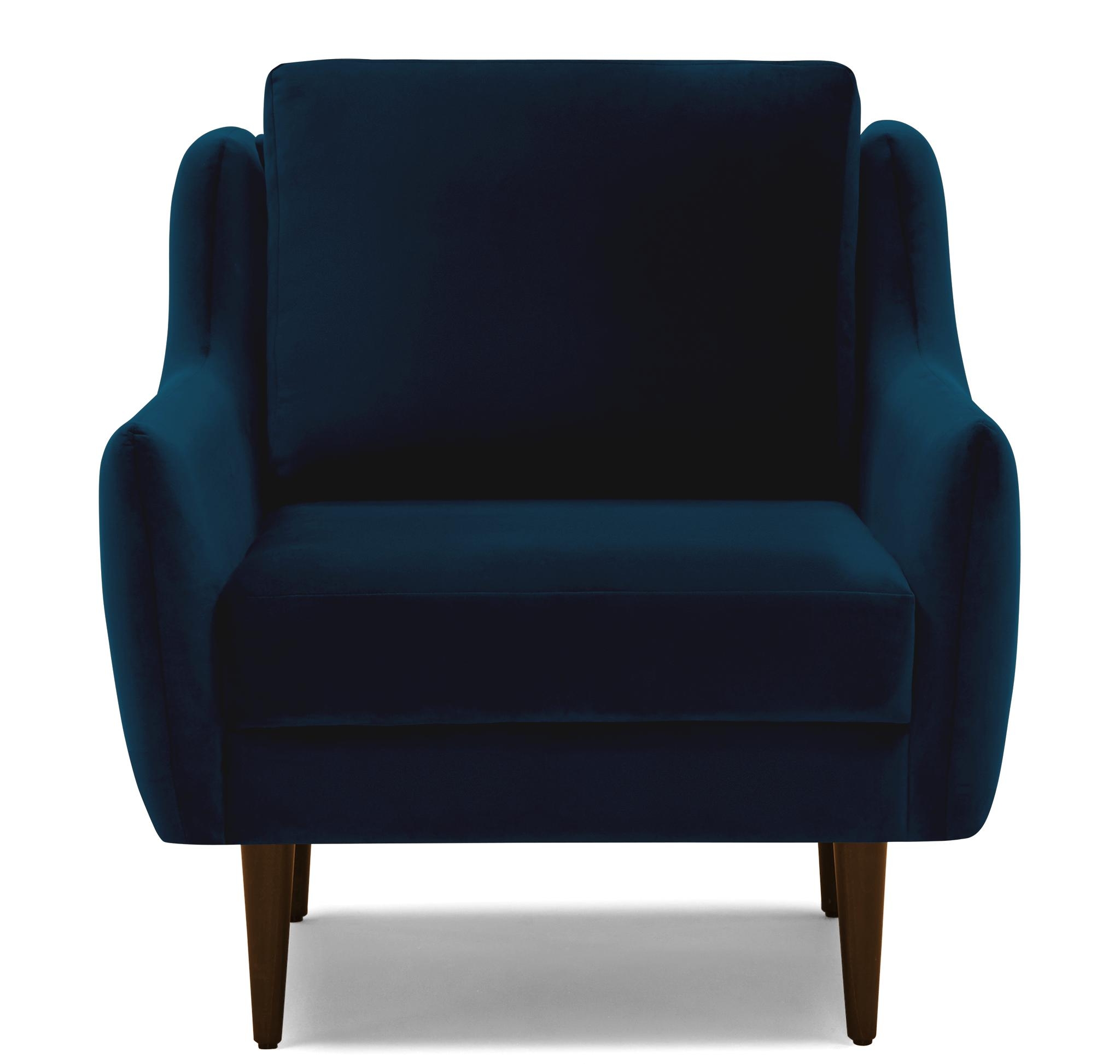 Blue Bell Mid Century Modern Chair - Key Largo Zenith Teal - Mocha - Image 0