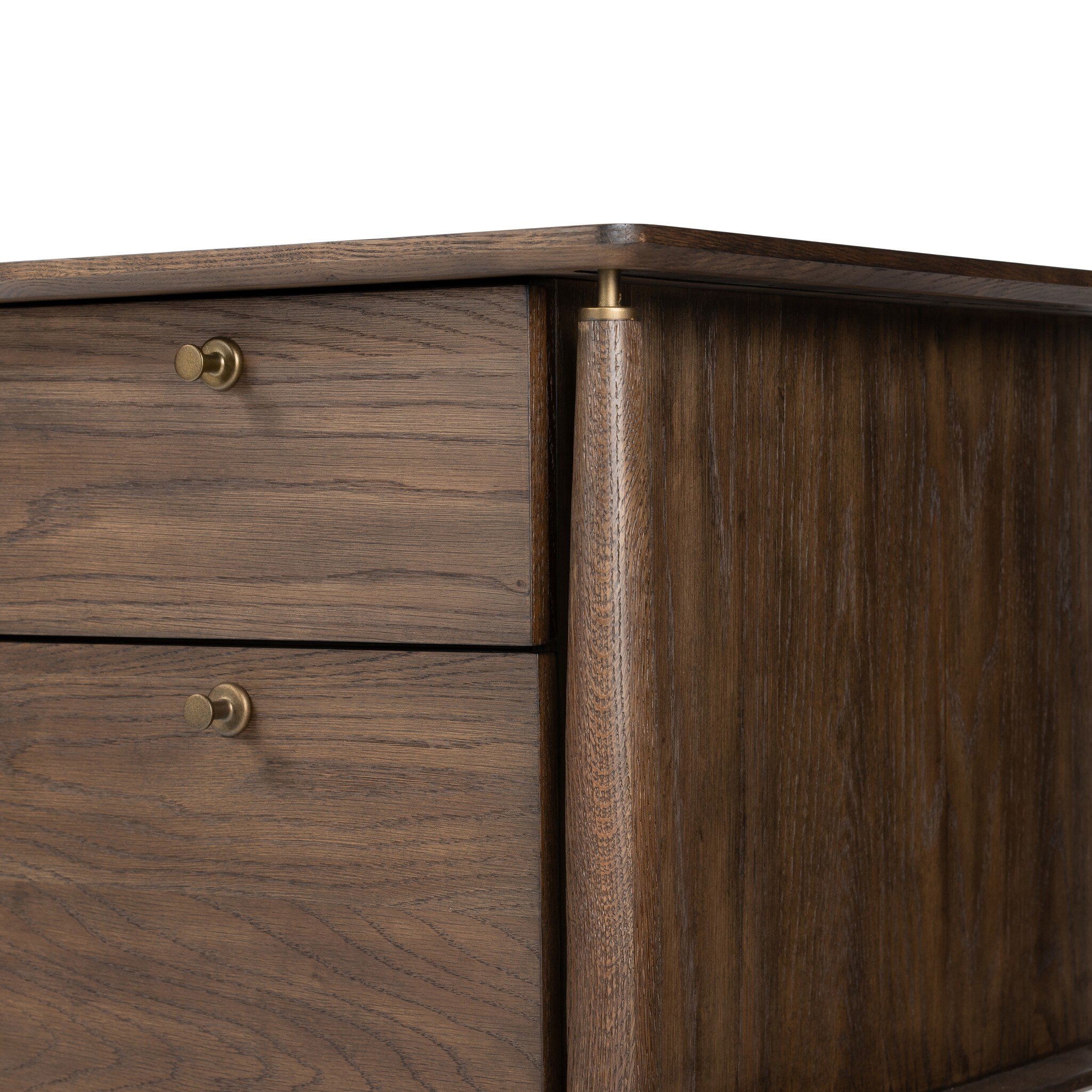 Markia Executive Desk - Aged Oak Veneer - Image 8