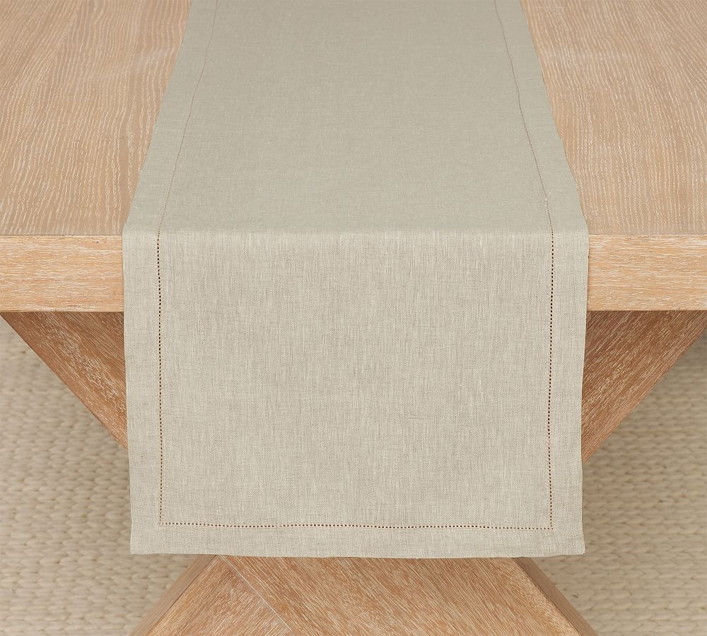 Belgian Linen Table Runner, 16" x 108" - Flax - Image 0