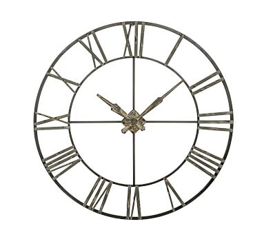Oversized Galvanized Wall Clock, 47.75"Dia. - Image 1