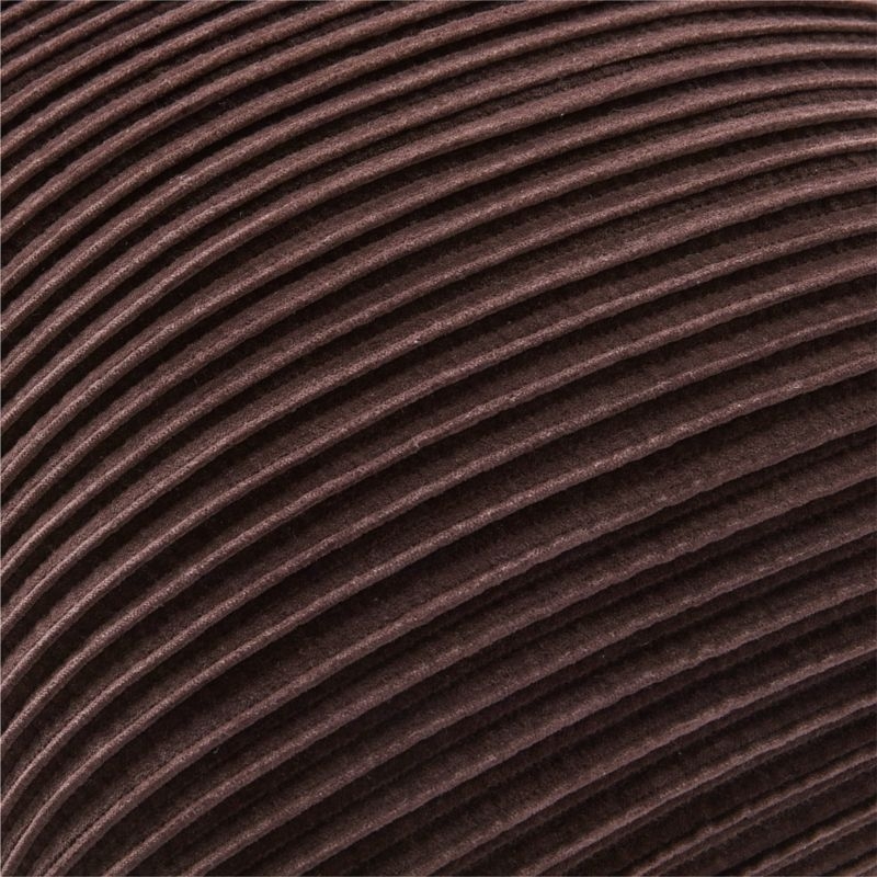 Paola Pleated Dark Brown Velvet Throw Pillow with Down-Alternative Insert 20''x20" - Image 1