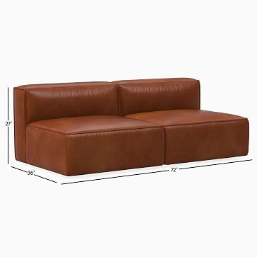 Remi 72" Modular Sofa, Vegan Leather, Cinder - Image 2