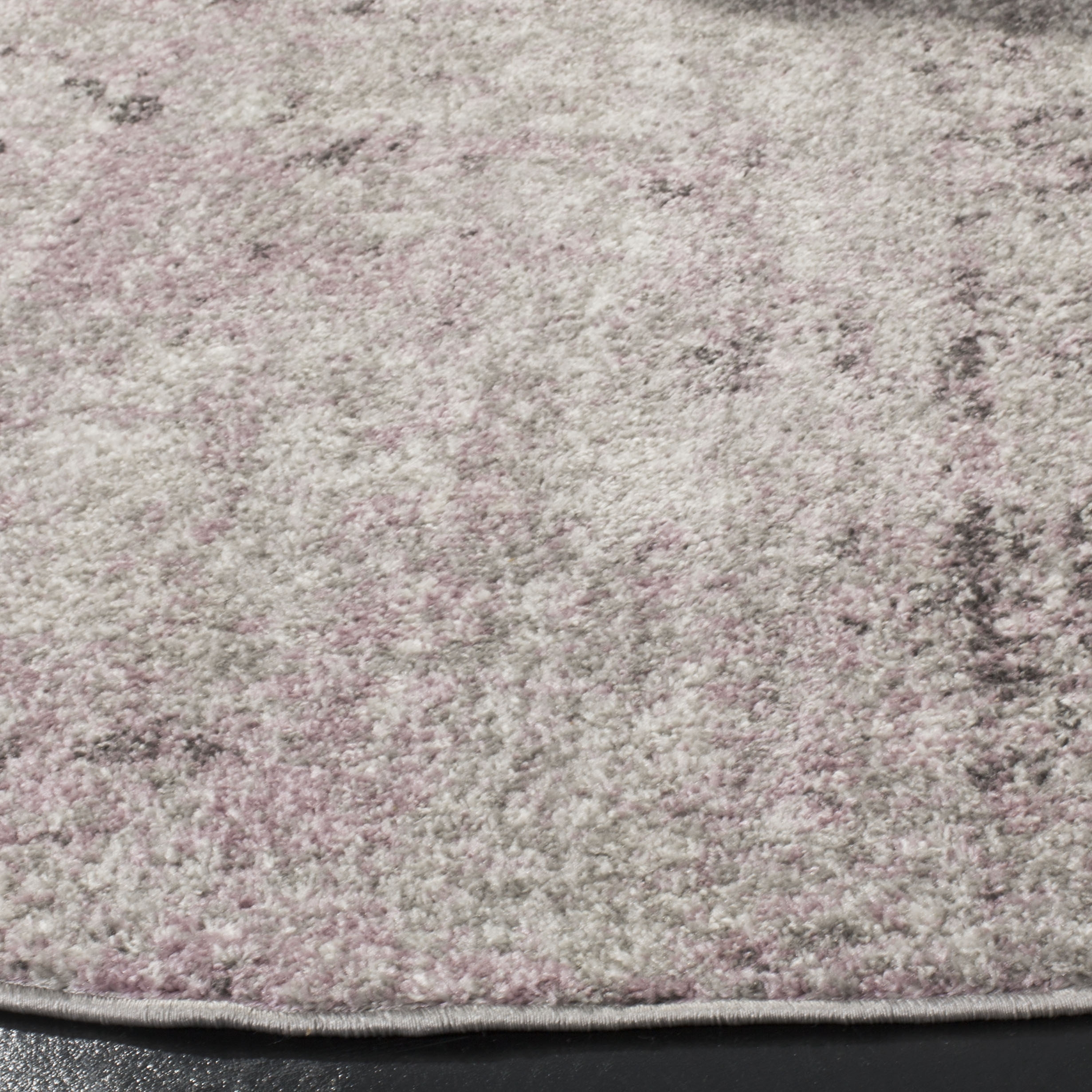 Arlo Home Woven Area Rug, ADR130M, Light Grey/Purple,  6' X 6' Round - Image 2