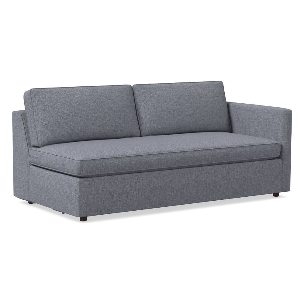 Harris Right Arm 75" Sofa Bench, Poly, Yarn Dyed Linen Weave, Graphite, Concealed Supports - Image 0