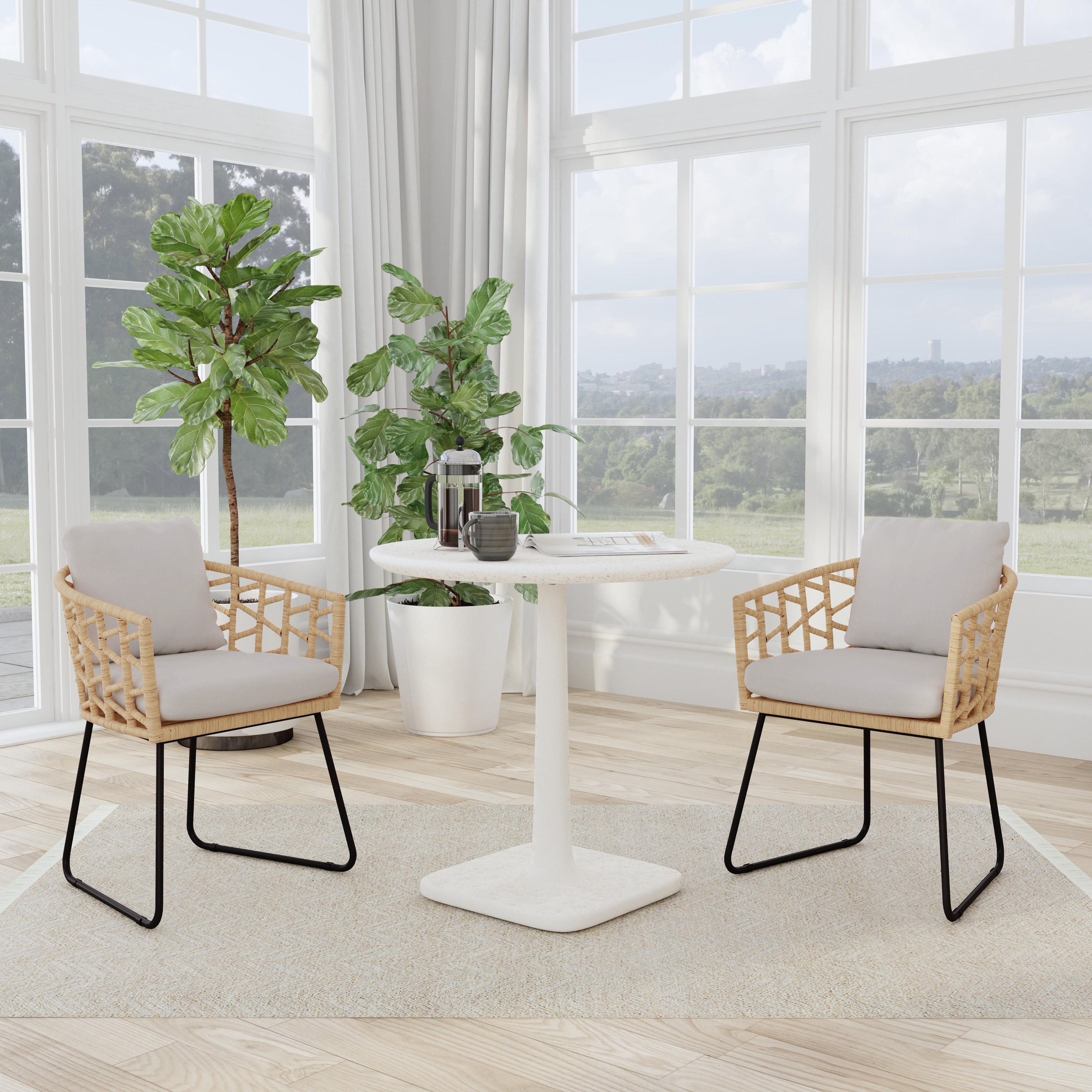 Paulina 31" Outdoor Bistro Table White - Image 5