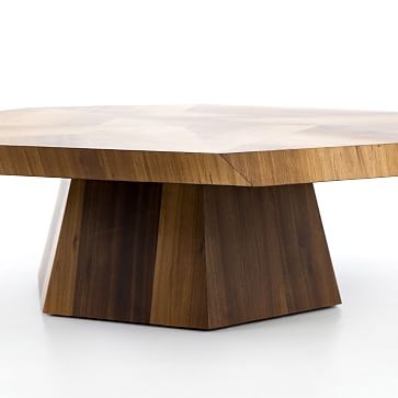 Natural Wood Coffee Table, Wood, Ashen Walnut - Image 2
