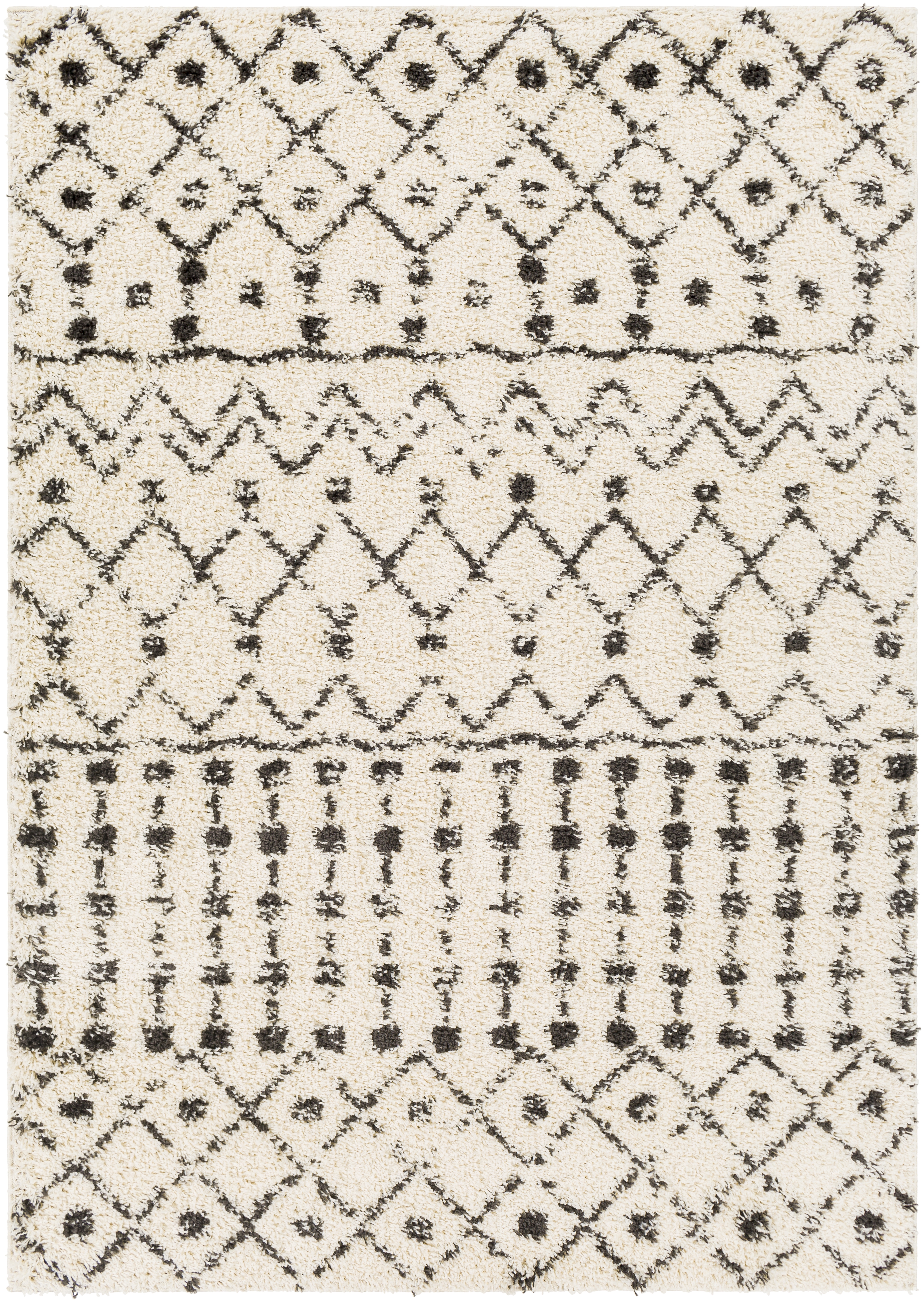 Beni Shag Beige Indoor 6'7" x 9' Machine Woven Rug - Image 0