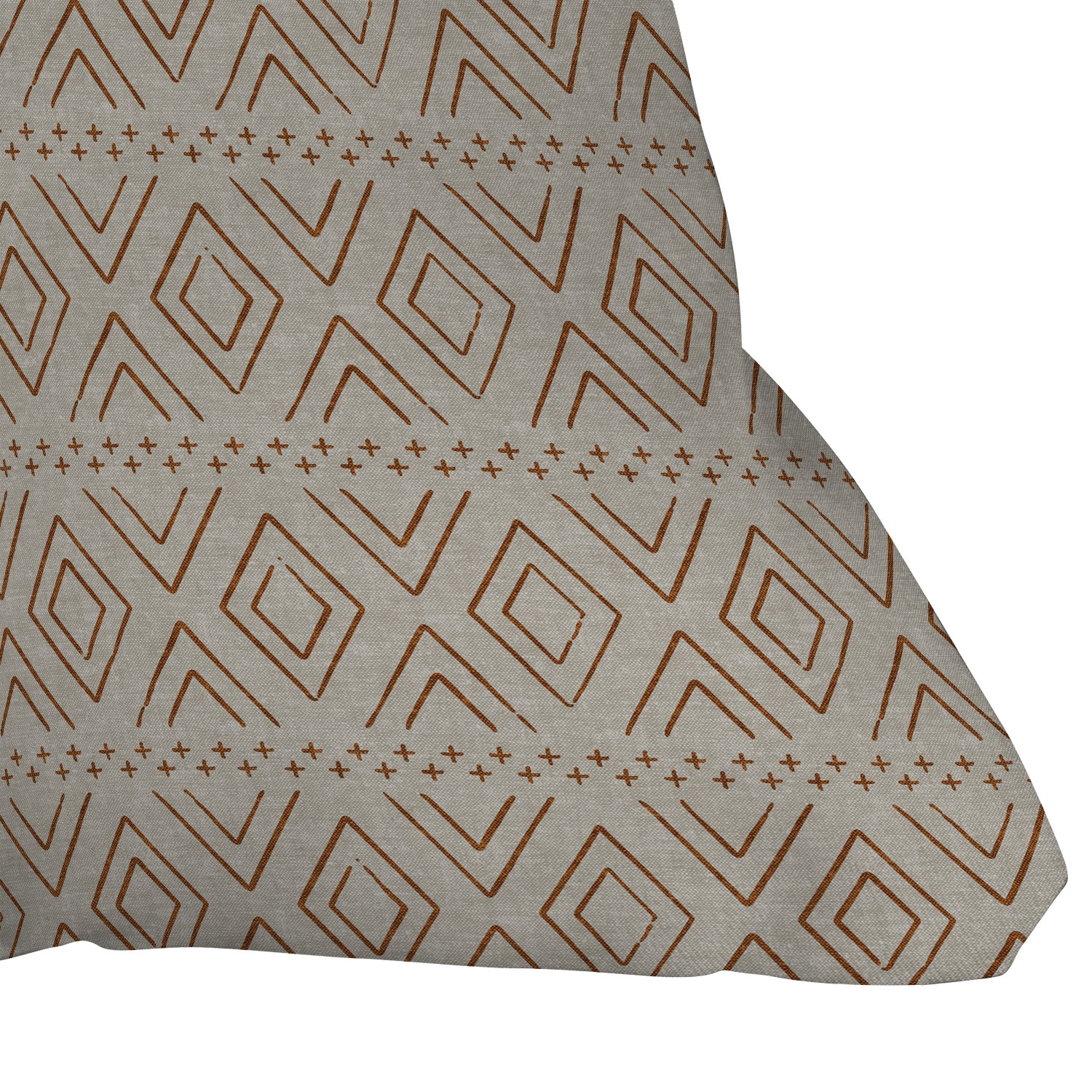 Farmhouse Diamonds Rust by Little Arrow Design Co - Outdoor Throw Pillow 16" x 16" - Image 2