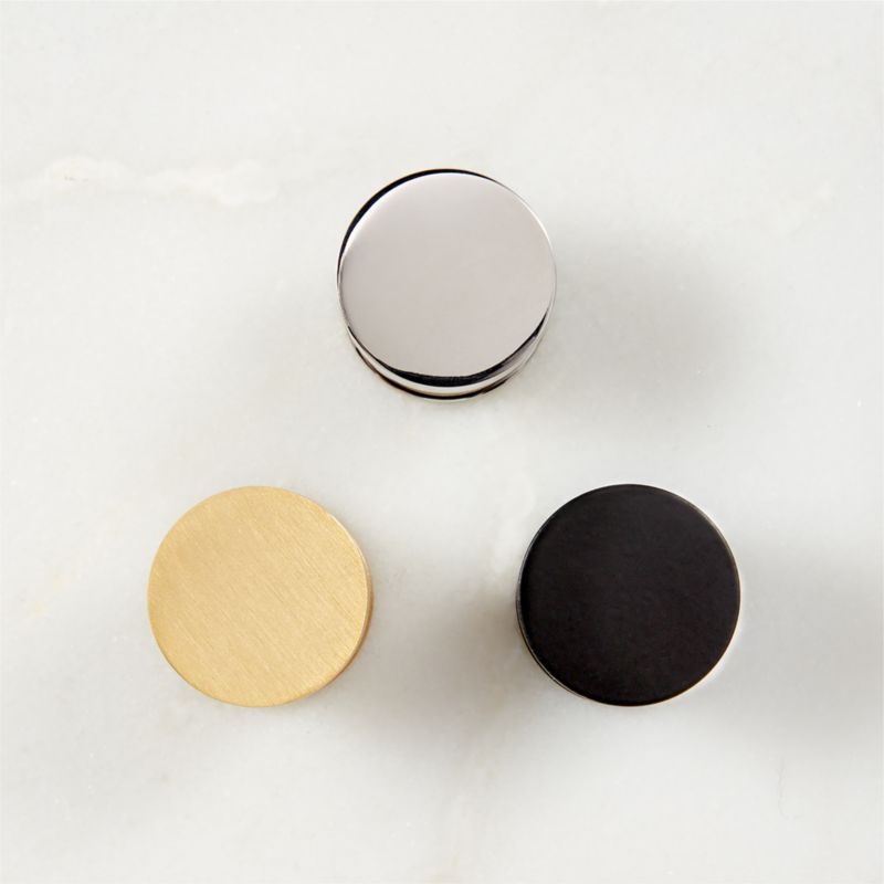 Logan Round Brushed Brass Knob 1" - Image 1