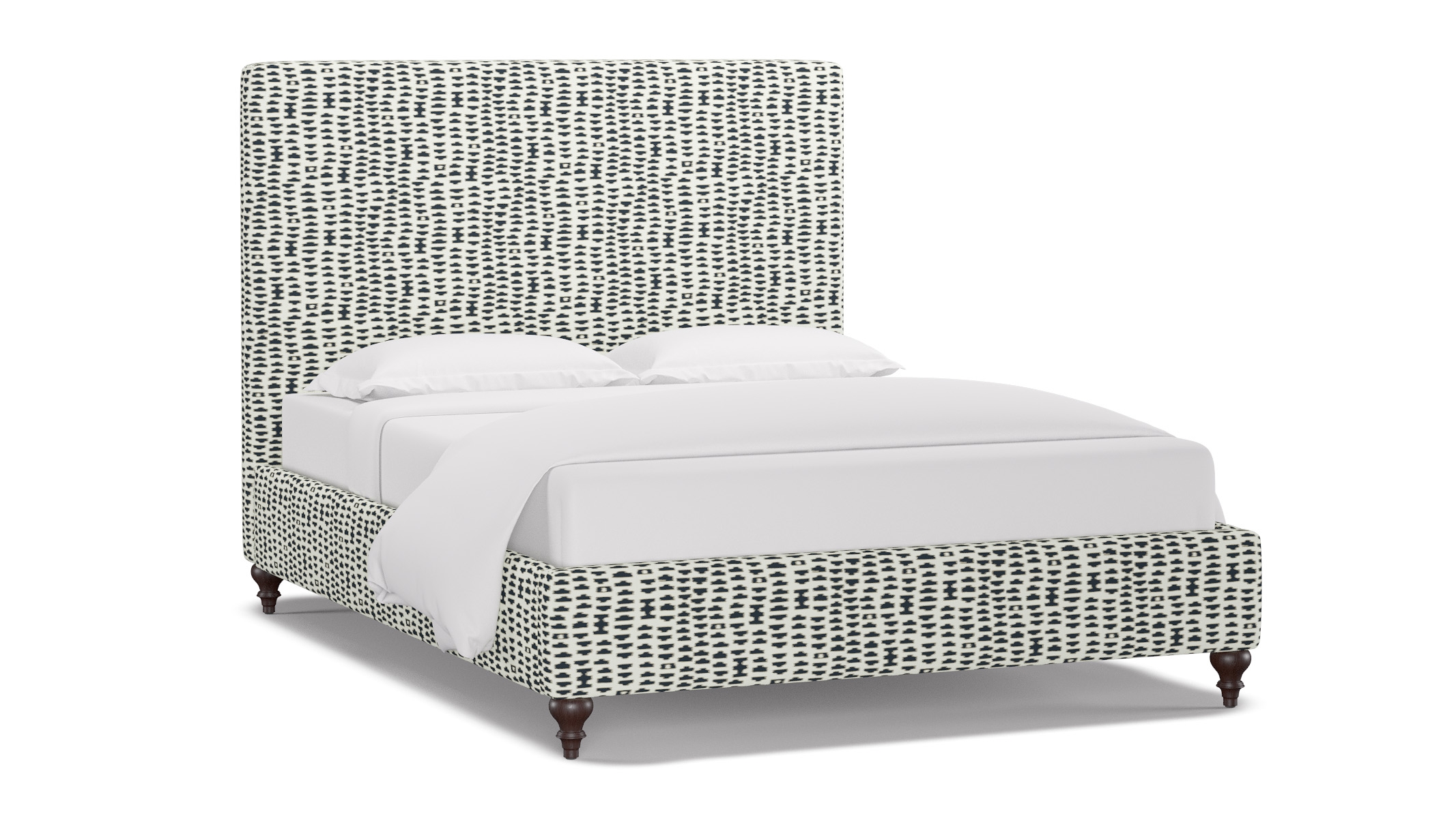 Classic Bed, Ivory Odalisque, Espresso Traditional Turned Leg, Queen - Image 1