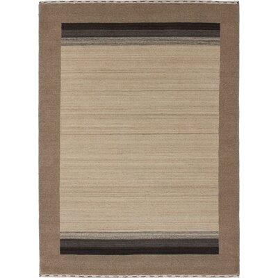 One-of-a-Kind Mélanie Hand-Knotted 2010s Gabbeh Ivory 4'11" x 6'9" Wool Area Rug - Image 0