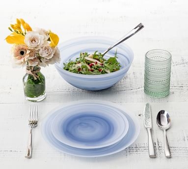 Fortessa La Jolla Glass Dinner Plates, Set of 4 - Ink Blue - Image 3