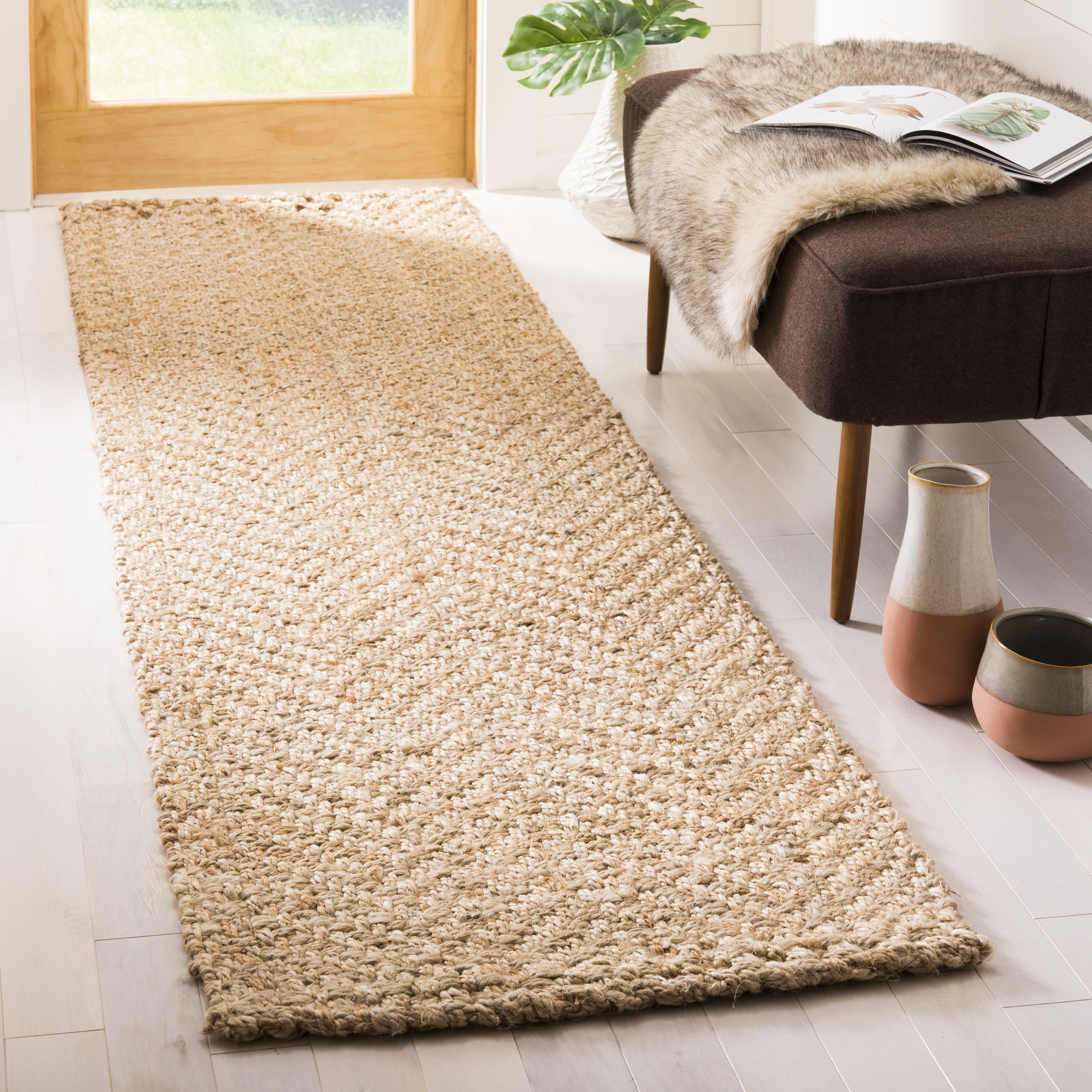 Arlo Home Hand Woven Area Rug, NF265A, Natural,  2' 3" X 8' - Image 1