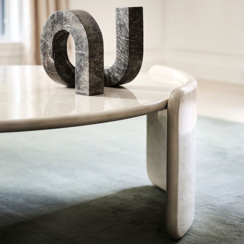 Sand Dune 50.5" Round High Gloss Coffee Table by Brigette Romanek - Image 1