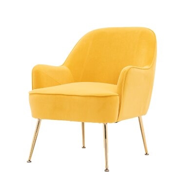 Modern Soft Velvet Material Ergonomics Accent Chair - Image 0