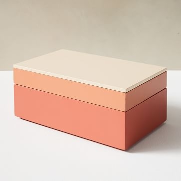 Ombre Lacquer Boxes, Large Rectangle, Orange - Image 1