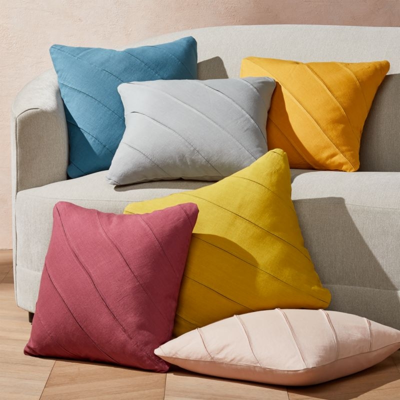 Theta Blush Linen Pillow with Down-Alternative Insert 20" - Image 2