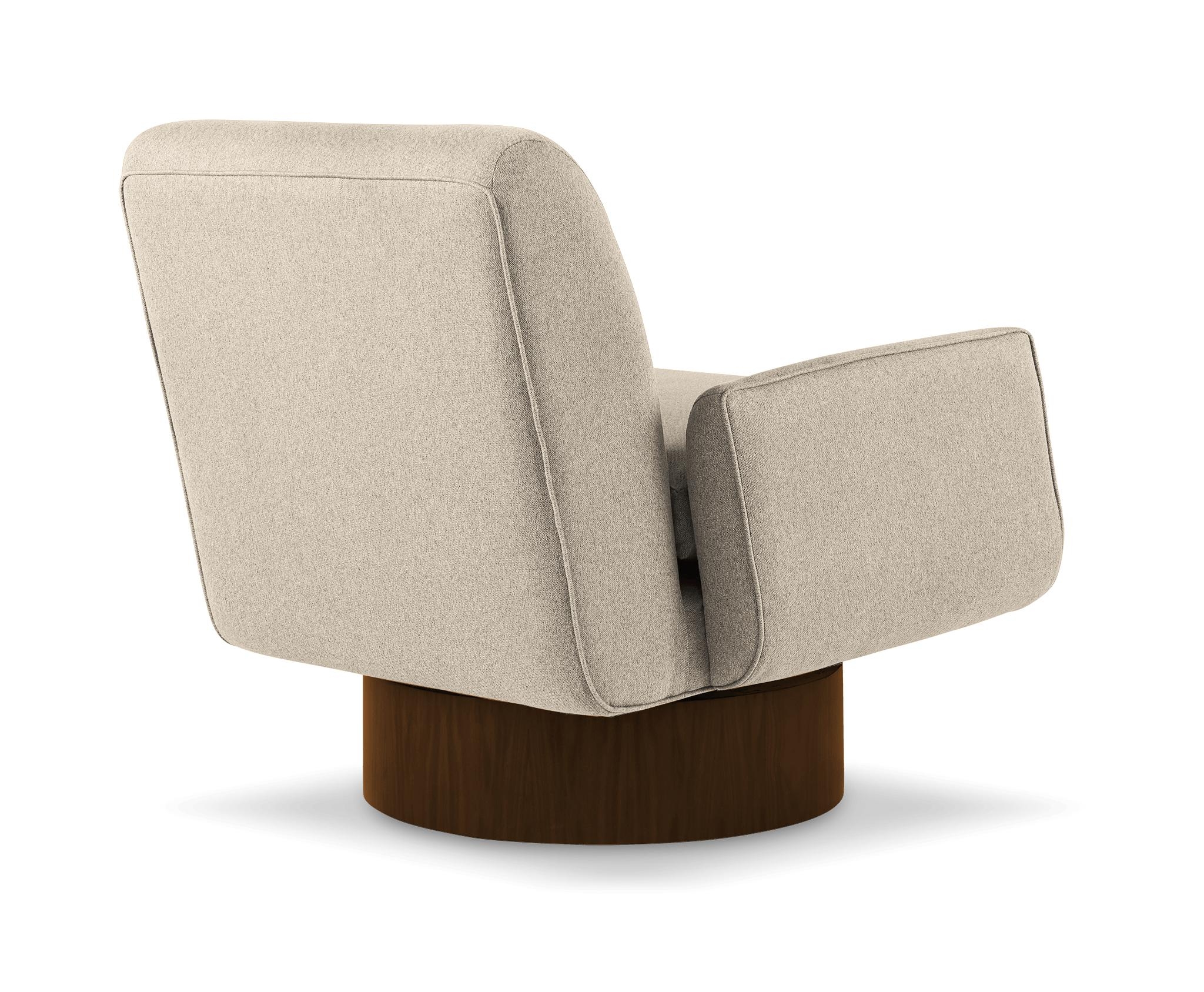 Beige Bingham Mid Century Modern Swivel Chair - Cody Sandstone - Mocha - Image 3