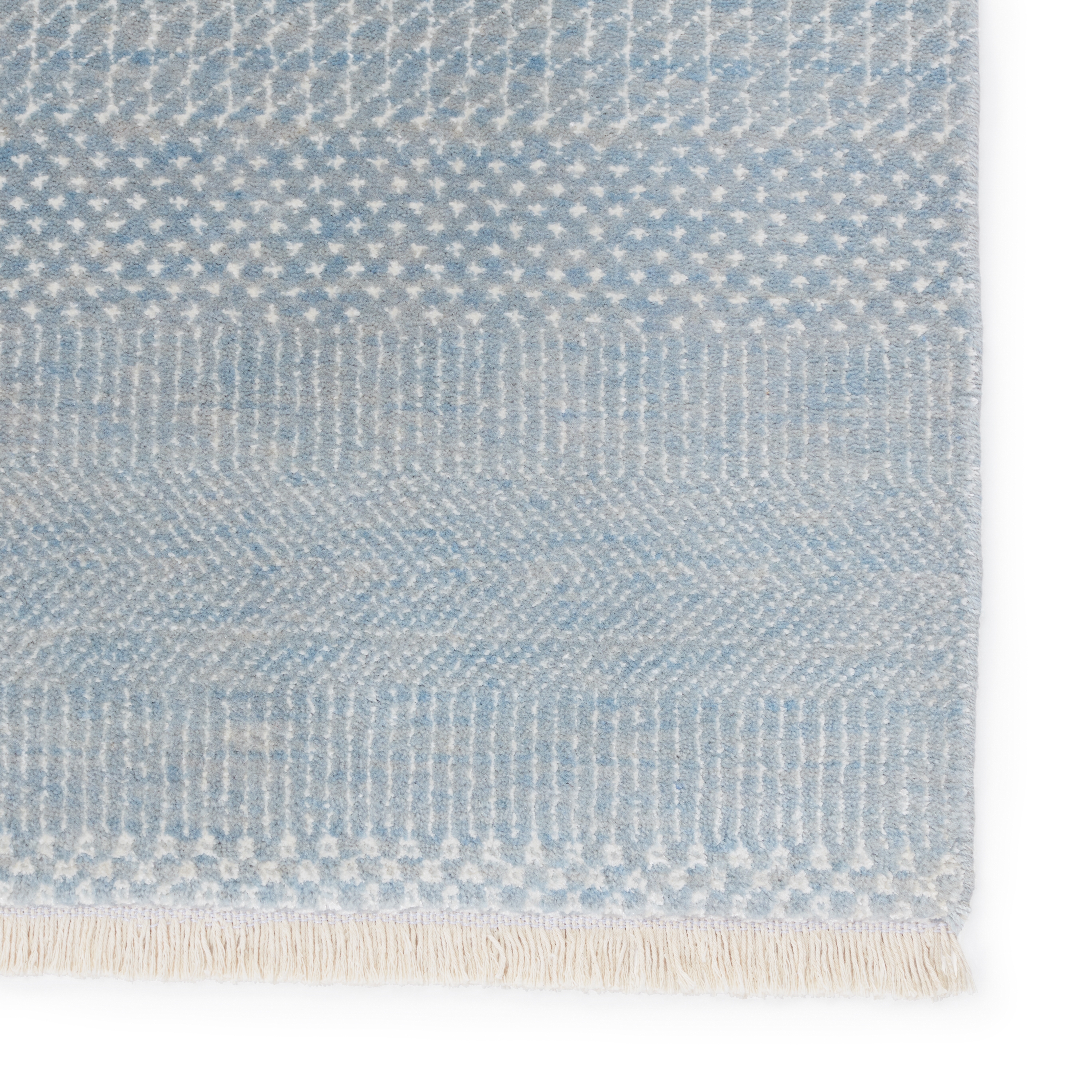 Adler MER04 Solid Blue and Ivory Area Rug (9'x12') - Image 3