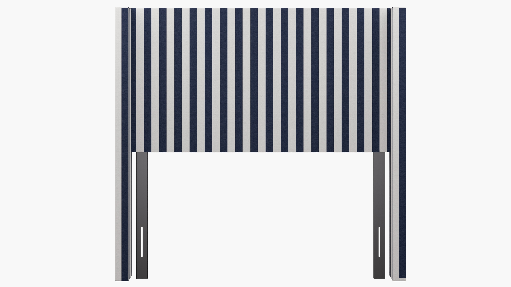 Modern Wingback Headboard, Navy Cabana Stripe, Full - Image 1