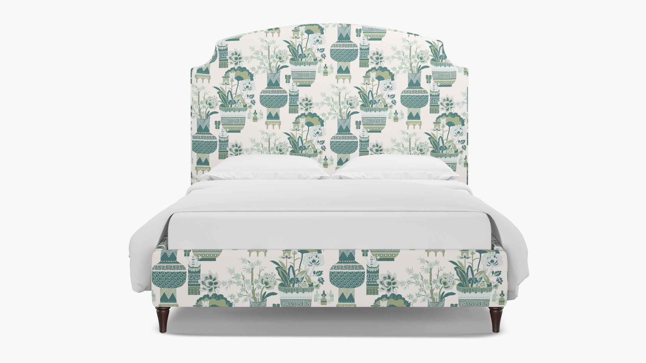 Cove Bed, Pistachio Kan-Shie, Espresso Decorative Tapered Leg, Twin - Image 0