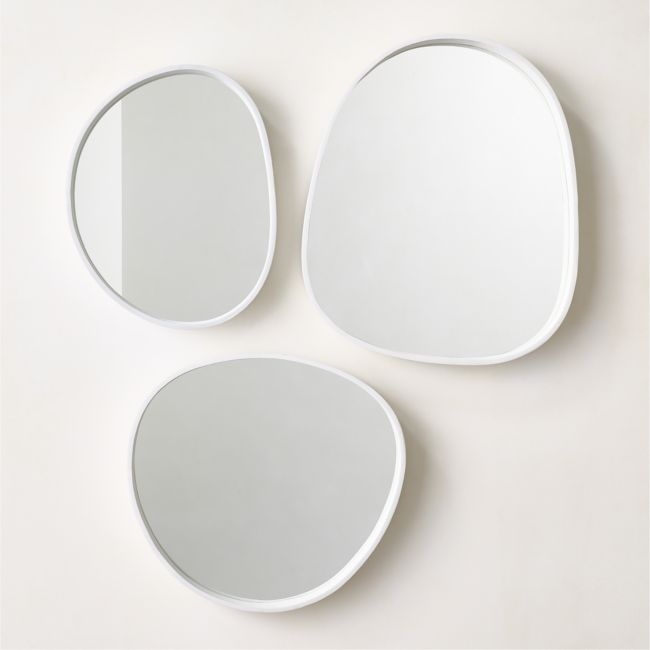Tinos Plaster Wall Mirrors Set of 3 - Image 0