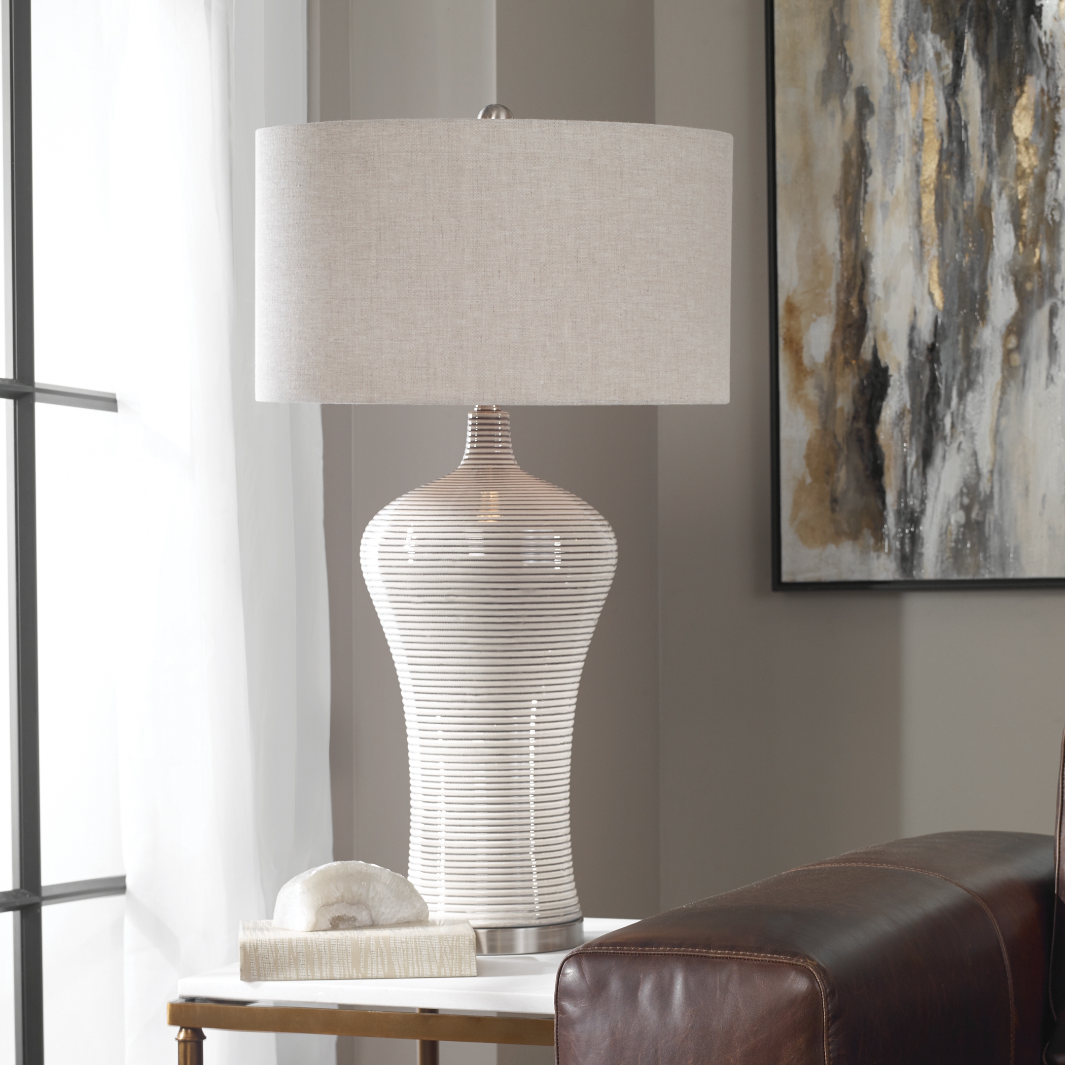 Dubrava Light Gray Table Lamp - Image 1